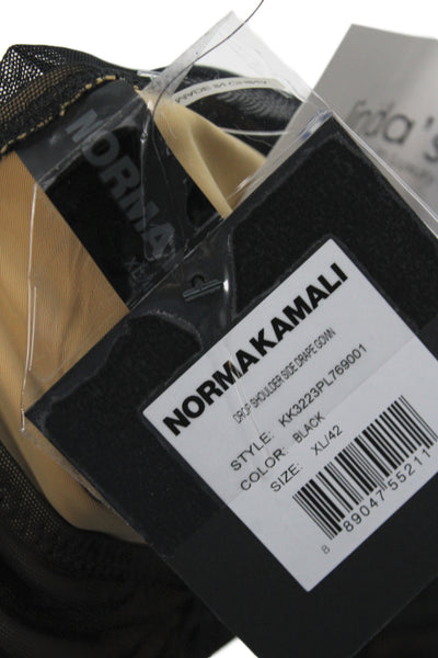 Norma Kamali Women Bodycon One Shoulder Long Dress Beige Size XL