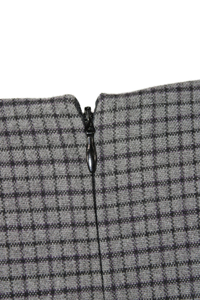 Club Monaco Women Gray Check V-Neck Short Sleeve Jumpsuit Size 6