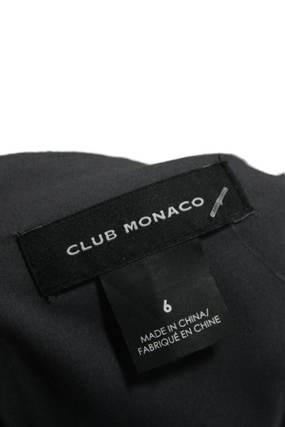 Club Monaco Women Gray Check V-Neck Short Sleeve Jumpsuit Size 6