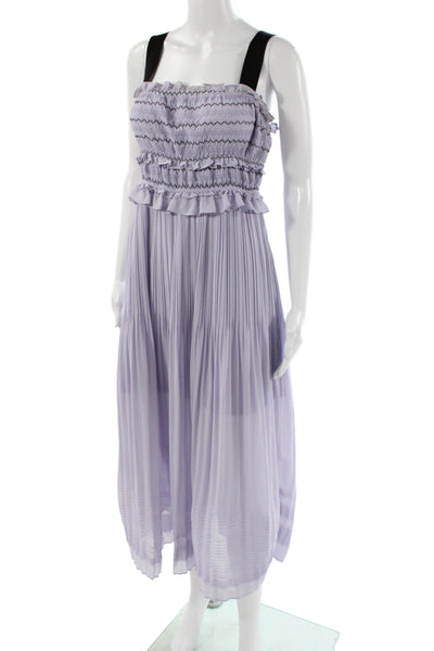 Three Floor Women Bohemian Purple Square Neck Sleeveless Maxi Dress Size 6