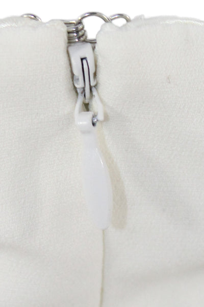 Jill Jill Stuart Women Halter Ivory Jumpsuit Zip Sleeveless Wedding Size 4