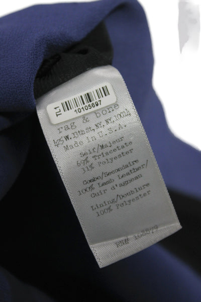 Rag & Bone Womens Shift Midi Dress Blue 3/4 Sleeve Round Neck Zip Size 2