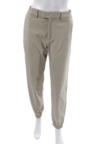 Theory Womens Jogger Pants Beige Zip Polyester Size XS