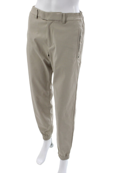 Theory Womens Jogger Pants Beige Zip Polyester Size XS