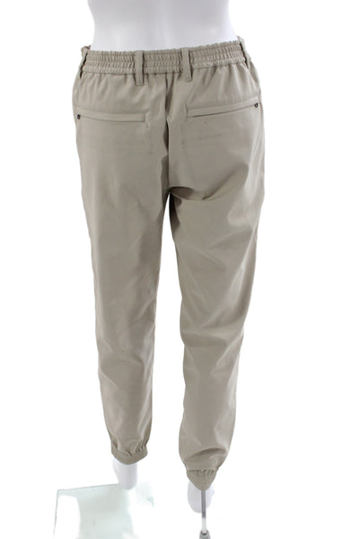 Theory Womens Jogger Pants Beige Zip Polyester Size XS
