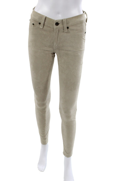 Rag & Bone Womens Skinny Beige Cotton Jeans Button Size 26