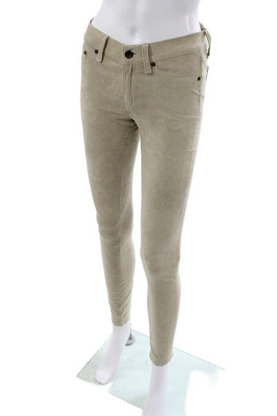 Rag & Bone Womens Skinny Beige Cotton Jeans Button Size 26