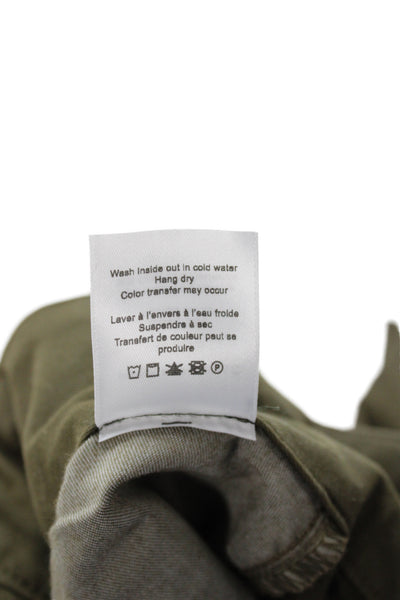 Veronica Beard Women Paperbag Pants Green Button Closure Size 24