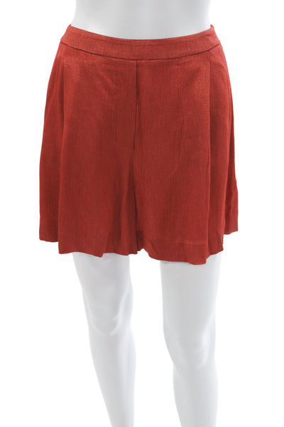 Reiss Women Culottes Red Zip Acetate Solid Size 8