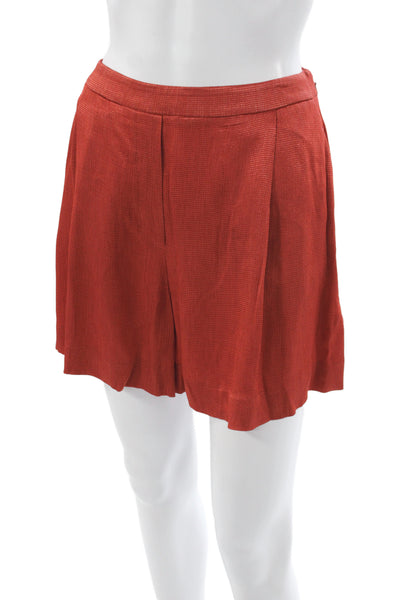 Reiss Women Culottes Red Zip Acetate Solid Size 8