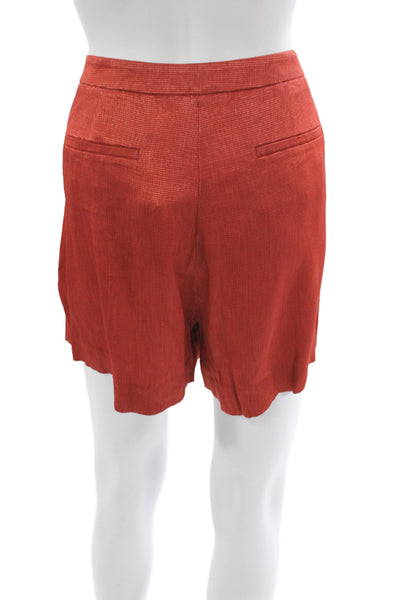 Reiss Women Culottes Red Zip Acetate Solid Size 8