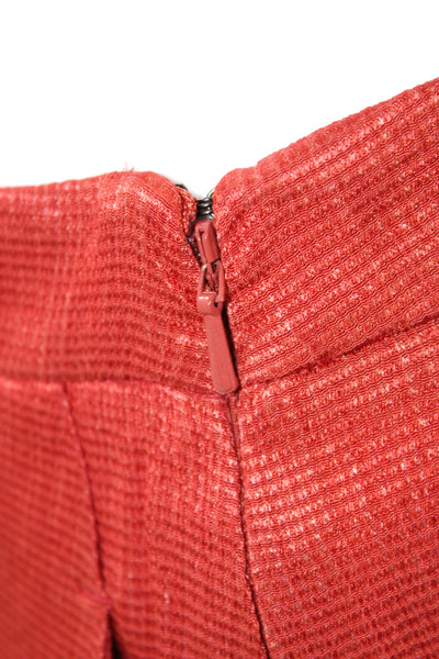 Reiss Women Culottes Red Zip Acetate Solid Size 8