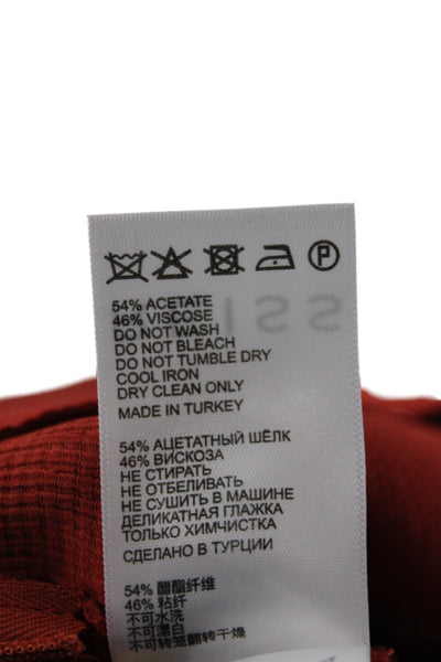 Reiss Women Culottes Red Zip Acetate Solid Size 8
