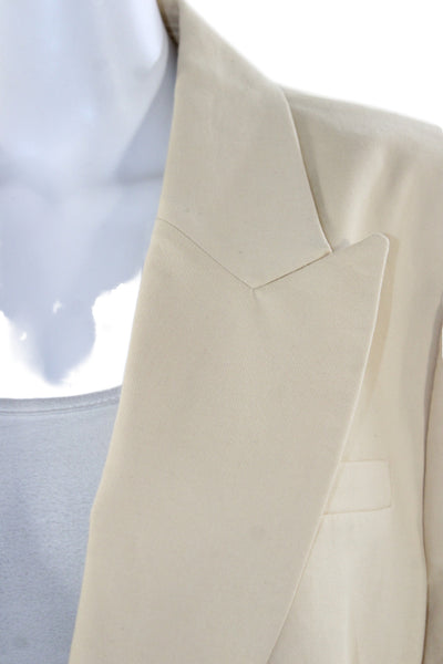 Rebecca Taylor Womens Collared Long Sleeve Buttoned Blazer Tan Size 16