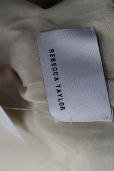 Rebecca Taylor Womens Collared Long Sleeve Buttoned Blazer Tan Size 16