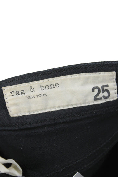 Rag & Bone Womens Skinny Black Cotton Jeans Size 25