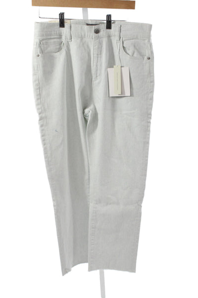 DL1961 Womens Straight Jeans White Cotton Mid Rise Petite Button Fly Size 29