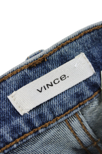 Vince Women Blue Straight Jeans Cotton Mid Rise Size 26
