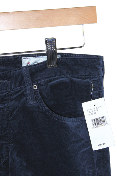 AG Adriano Goldschmied Womens Ankle Blue Cotton Pants Size 28
