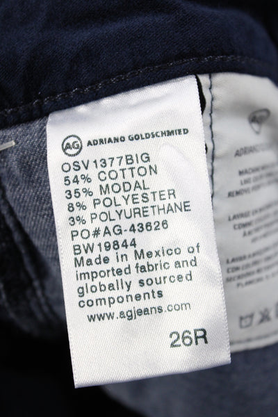 AG Adriano Goldschmied Womens Ankle Blue Cotton Pants Size 28