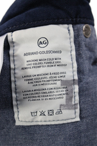 AG Adriano Goldschmied Womens Ankle Blue Cotton Pants Size 28