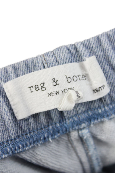 Rag & Bone Womens Straight Jeans Blue Cotton Drawstring Size XS