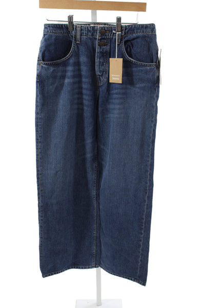 Reformation Womens Wide-Leg Blue Cotton Jeans Size 28