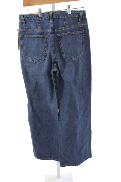 Reformation Womens Wide-Leg Blue Cotton Jeans Size 28