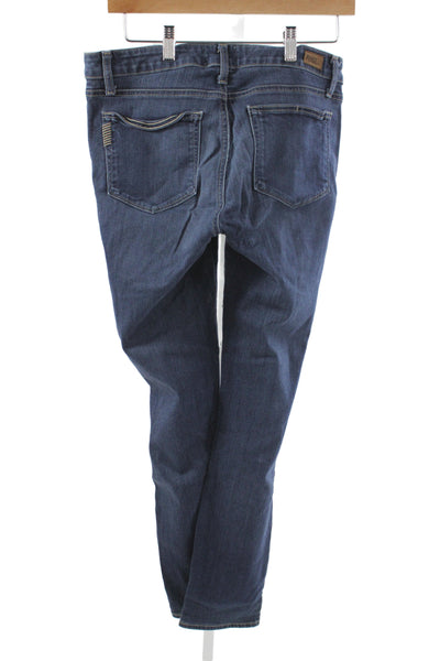 Paige Womens Skinny Blue Jeans Cotton Blend Mid Rise Inseam 28 Size 31