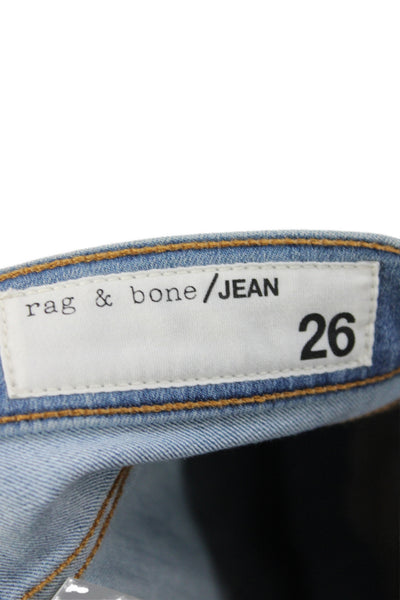 Rag & Bone Women Ankle Jeans Blue Mid Rise Cotton 27 Inseam Size 26