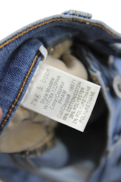 Rag & Bone Women Ankle Jeans Blue Mid Rise Cotton 27 Inseam Size 26