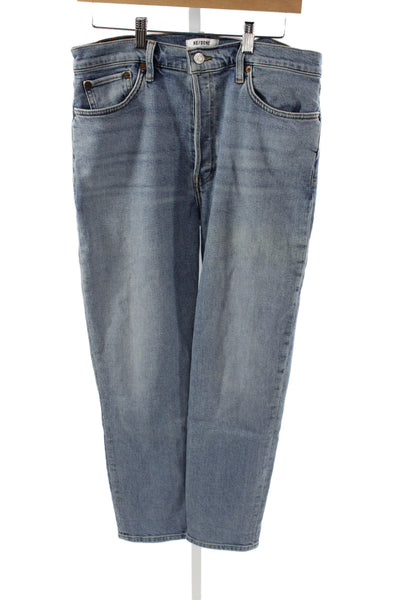 Redone Womens Blue Straight Jeans Mid Rise Cotton Size 30