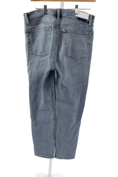 Redone Womens Blue Straight Jeans Mid Rise Cotton Size 30