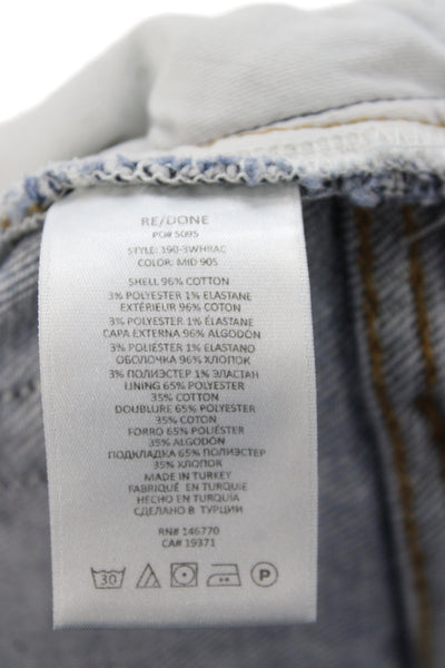 Redone Womens Blue Straight Jeans Mid Rise Cotton Size 30