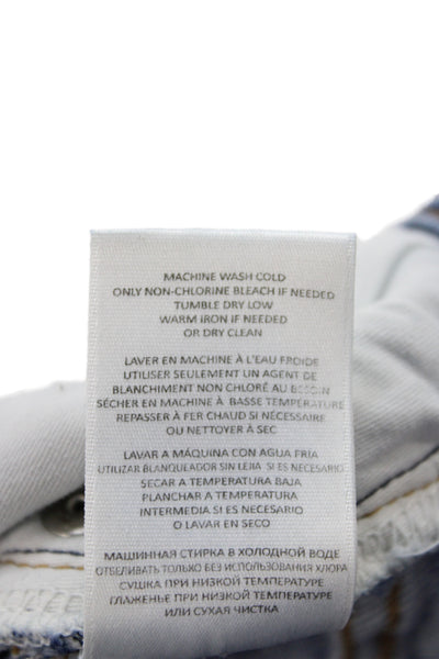 Redone Womens Blue Straight Jeans Mid Rise Cotton Size 30