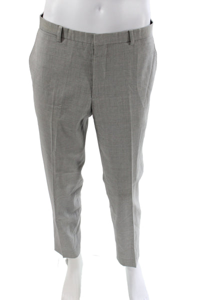 J. Lindeberg Mens Gray 2 Piece Virgin Wool Classic Solid Suit Button Size 50