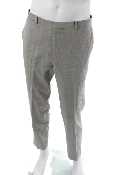 J. Lindeberg Mens Gray 2 Piece Virgin Wool Classic Solid Suit Button Size 50