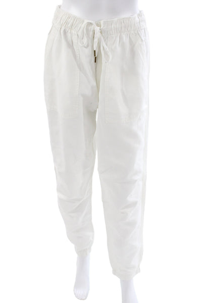 Polo Ralph Lauren Womens White Linen Drawstring Jogger Pants Size M