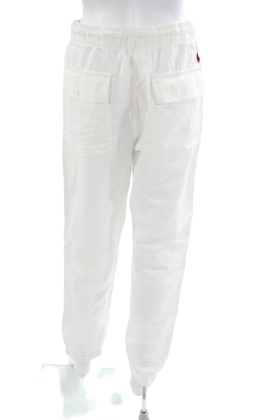Polo Ralph Lauren Womens White Linen Drawstring Jogger Pants Size M