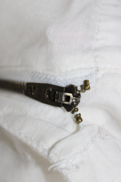 Polo Ralph Lauren Womens White Linen Drawstring Jogger Pants Size M