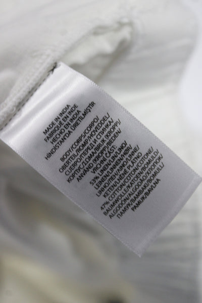 Polo Ralph Lauren Womens White Linen Drawstring Jogger Pants Size M