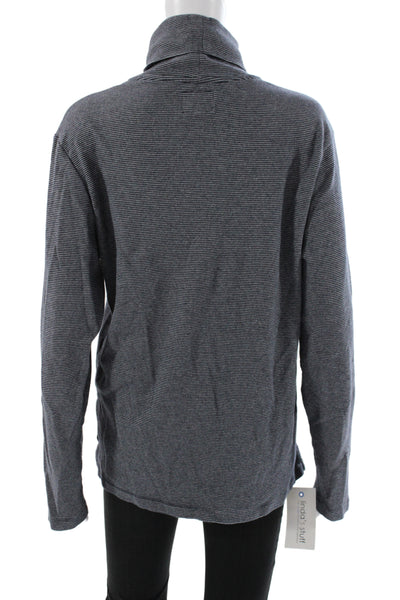 Todd Snyder Mens Pullover Sweater Blue Striped Turtleneck Longsleeve Size M