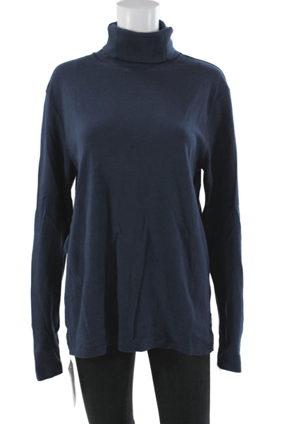 Todd Snyder Mens Blue Cotton Turtleneck Long Sleeve Basic Size M