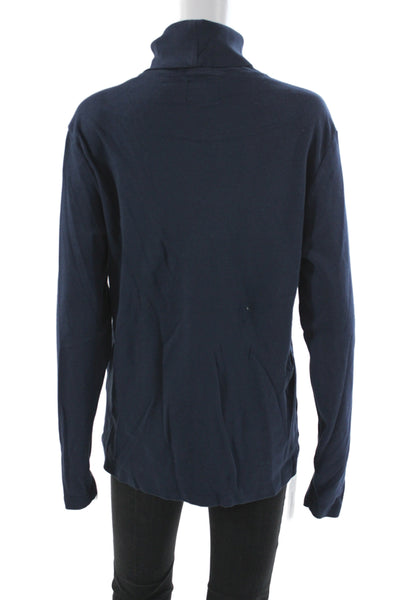 Todd Snyder Mens Blue Cotton Turtleneck Long Sleeve Basic Size M