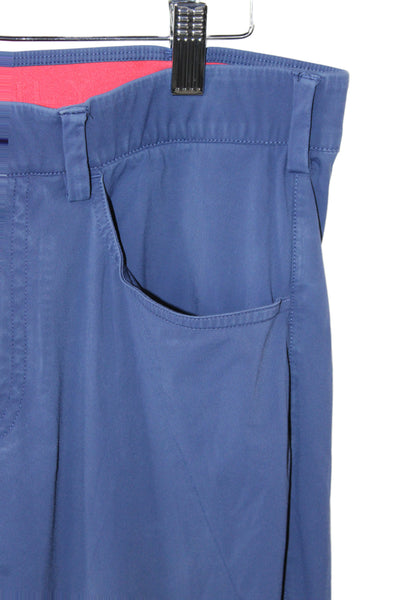 Redvanly Mens Chino Pants Blue Button 75% Nylon Athleisure Size M