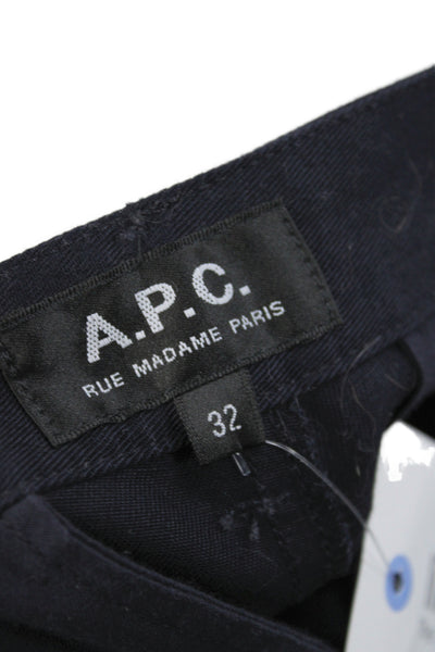 A.P.C. Mens Chinos Black Cotton Button Fly Size 32