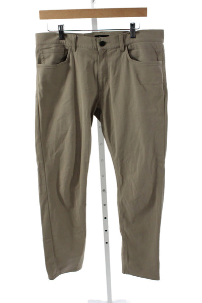 Theory Mens Chino Pants Beige Button Cotton Blend Size 32