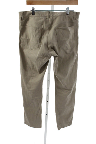 Theory Mens Chino Pants Beige Button Cotton Blend Size 32
