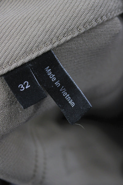 Theory Mens Chino Pants Beige Button Cotton Blend Size 32