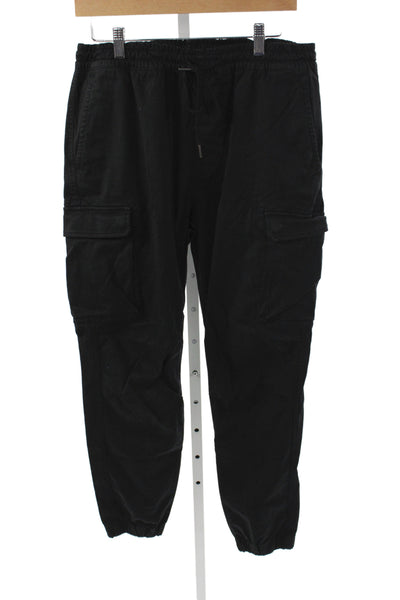 Polo Ralph Lauren Mens Black Cargo Pants Cotton Drawstring Inseam 29 Size M